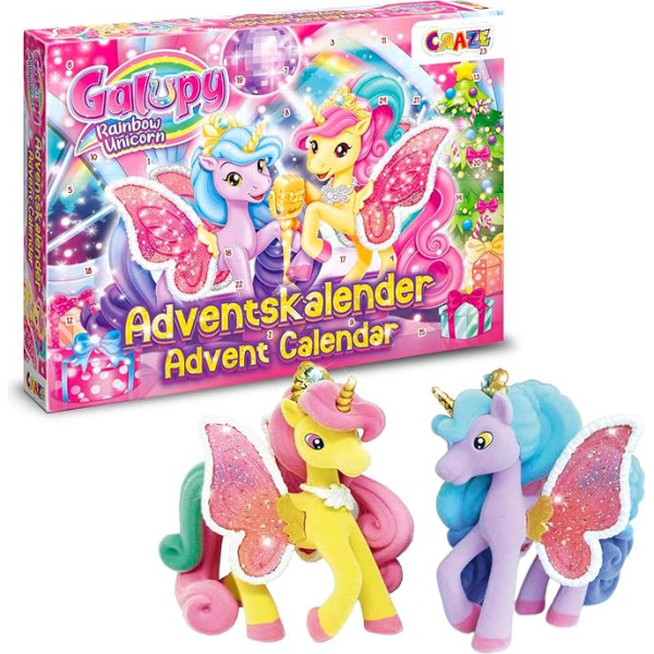 Galupy Rainbow Unicorn Toy Advent Calendar for Kids - Unicorn Christmas Calendar for Girls, Toy Calendar with Exclusive Figures & Play Set