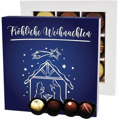 Hallingers Merry Christmas L - Manufacture Chocolates Christmas Gift Handmade without Alcohol from Fine Cocoa Chocolate (Box) - Easter Gifts Easter Basket Easter Eggs & Easter Decoration |