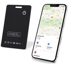 LBPRT Airtag Rechargeable Wallet Tracker, Slim 1.6mm Smart Air Tag Card, Works with Apple Find My App (IOS (Android Not Support Only), Item Finder for Luggage