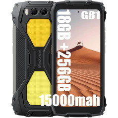 Blackview BV7300 Outdoor Mobile Phone (2025), 15000mAh/45W, G81 Octa Core, 18GB + 256GB (2TB), Dual 800LM Camping Light, 6.67 Inch 90Hz Display, 50MP + 32MP + Night Vision 20MP, Smartphone Without