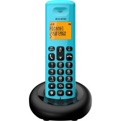 Alcatel E160 Blue Cordless DECT Phone with Blocking Unwanted Calls, Large Orange Backlit Display, Easy to Read, Classic and Polyphonic Ringtones