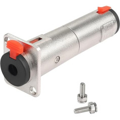 QIANRENON Locking 6.35 mm Panel Mounting Stereo Adapter TRS 6.35 mm Female to Female Mounting Connection Lockable 1/4 Socket Feedthrough Bulkhead Mounting Socket, for Large 3-Pin Audio Port