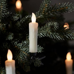 Lights4fun Set of 10 Wireless LED Christmas Tree Candles Fairy Lights with Remote Control Timer Clip Candles Dimmable Cream Christmas Tree Fairy Lights Wireless
