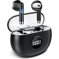 FAMOO Bluetooth Headphones in Ear, Bluetooth 5.3 Headphones Wireless, 42 Hours Playtime with Charging Case, LED Display, Comfort Fit, IPX8 Waterproof Earphones, Deep Bass, Bluetooth Headphones for