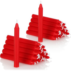 com-four® 40 x Wax Tree Candles, Christmas Tree Candles, Pyramid Candles for Christmas, Small Candles, Diameter 11 x 105 mm (Pack of 40, Red)