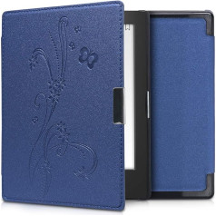 kwmobile Case for Kobo Aura Edition 1 - Book Style PU Leather Protective e-Reader Cover Folio Case - Dark Blue