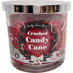 350g Christmas Jar Candles with Steel Lids, Double Wick, Christmas Scents, Crushed Candy Cane and Gingerbread (One Size, Crushed Candy Cane)