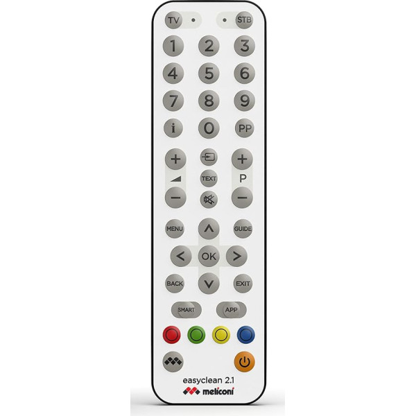 Meliconi Universal Remote Control for TV and Decoder, Easy to Clean