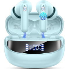 Bluetooth Headphones, Wireless Bluetooth 5.4 HiFi Stereo, In-Ear Headphones with ENC Noise Cancelling Mic, IP7 Waterproof Wireless Headphones, 50 Hours Playtime, Earphones with LED Display