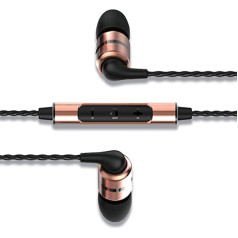 SoundMAGIC E80C Wired Earphones with Microphone HiFi Stereo Audiophile Headphones Noise Isolating In-Ear Headphones Comfortable Fit Super Bass Gold