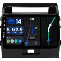 BXLIYER |6G+128G - Octa Core| Android 14 IPS 10.1 Zoll Autoradio für Toyota Land Cruiser 200 (2007-2015) - CarPlay Android Auto - Rückfahrkamera & MIC - 2 Din - DAB Lenkradsteuerung 360-CAM DSP WiFi