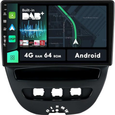 MISONDA Built-in DAB + Car Radio Suitable for Toyota Aygo/Peugeot 107/Citroen C1 (2005-2014) Android GPS Carplay Android Car BT WiFi 4G + 64GB