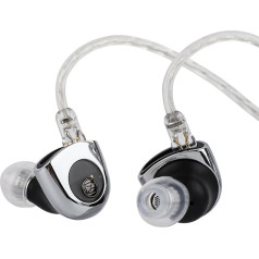 LINSOUL TWISTURA D-Major IEM, 10mm Dual Chamber Dynamic Driver Earbuds, Wired Earbuds with Zinc Alloy Electroplating Chamber, 0.78mm Cable with Silver Coating (Without Microphone)