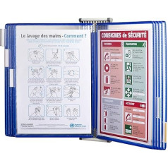 Tarifold 52771 Technic Wall Display Unit with 5 Clip-on Index Tabs and 10 Pockets A4 Blue Ref 414101