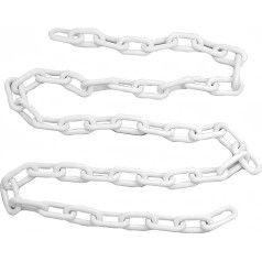 Boxonly Plastic Chain Barriers Link Warning Safety Barrier Parking Space Plastic Chains for Decorative Garden Fence 25 m x 10 mm White
