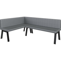 Akiko Metal A Corner Bench Set for Your Dining Room, Kitchen, Modern, Sitting Area, Dining Nook. Perfect for Kitchen, Office and Reception. Solid and Strong Workmanship. (142 x 196-Links-Soft29)
