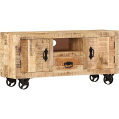 vidaXL TV Cabinet Rough Mango Wood 120x30x50 cm Display Unit Home Furniture