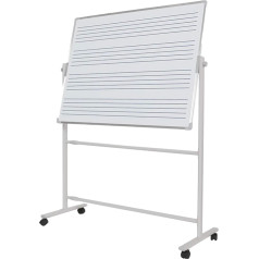 Doppelseitiges Whiteboard für Musikpersonal, trocken abwischbar, verstellbarer Winkel und Höhe, ideal für Zuhause und Schule, große Größe, 90 x 120 cm