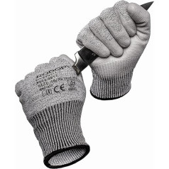 RODOPI SaveCut Work Gloves for Men and Women PU Coated Cut Protection Gloves Grey Gardening Gloves Thorn Resistant Assembly Gloves EN 388