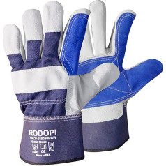 RODOPI Cowboy Forester Leather Work Gloves for Men and Women Construction Gloves Size 8-11 Cowhide Split Leather Gardening Gloves Thorn Resistant EN 388:2016