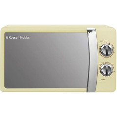Russell Hobbs RHMM701C Manual Solo Microwave with 5 Power Levels, Ringtone and Timer, Defrost Function, Easy Cleaning, 17L, 700W, Cream