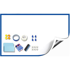 Magnetisch Trocken Abwischbar Whiteboard-Papier Whiteboard-Blatt Aufkleber mit Blauem Rahmen Schwarzes Brett Leicht zu Schreiben und zu Reinigen (Size : 60 * 90cm)