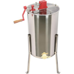 Manual Honey Extractor, 3 Frames Stainless Steel Beekeeping Extraction Honeycomb Spinner Apiary Centrifuge Equipment with Transparent Lid 38 x 60 cm