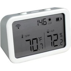 WIFI TEMPERATURE AND HUMIDITY SENSOR Monitor in real time, send notifications to your phone and optimize your environment.Ideal for home or office for convenience and