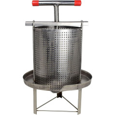 Stainless Steel Home Honey Separator, Manual Honey Extractor Wine Fruit Press with T-Shaped Handle for Large and Small Bee Farms