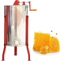 Stainless Steel Manual Honey Extractor with Manual Drive for Placing On Honey Container with Honey Sieve, Honey Spinner with Stand