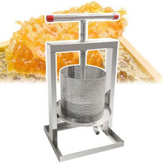 Fruit Honey Presser Full Stainless Steel Honey Extractor Beeswax Presser for Squeeze Juice Out of VegetablesFruitNutmilk, 8 L