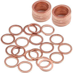 Massive Messing-Kupfer-Unterlegscheiben. Kupfer-Un 20PCS M5-M24 Solide Kupfer Unterlegscheibe Flache Ring Dichtung Sump Plug Öl Dichtung Armaturen 10 * 14 * 1MM Unterlegscheiben Verschluss Hardware Zu