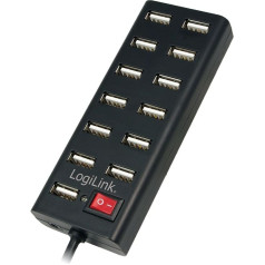 Hub usb2.0 13 pieslēgvietu ar slēdzi melns