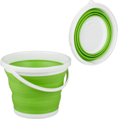 Relaxdays Folding Bucket 10 Litre Cleaning Bucket for Home, Car and Camping, Choice of Colours
