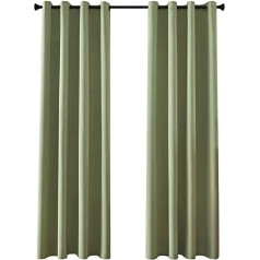 MRTREES Sage Green Blackout Curtains with Grommet Top Thermal Blackout Curtains 2 Panels Window Curtains for Bedroom Living Room 46x72 Inch, Sage Green