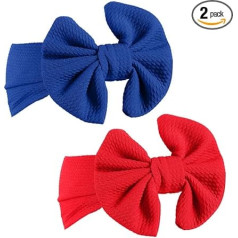Qianyu Pack of 2 Hair Bows Headbands Large Bows Hair Band Skin-Friendly Elastic Soft Head Wrap Rubber Bands Hair Accessory for Babies, Newborns, Toddlers