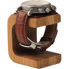 Wooden Watch Stand - Elegant Watch Holder Watch Stand Single with Leather Pad Watch Stand Jewellery Organiser Holder for Watch Necklace Bracelets Storage and Display