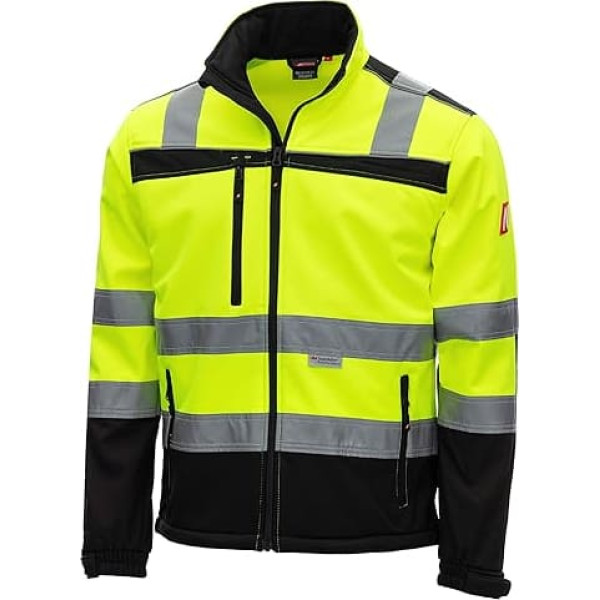 Nitras Motion Tex Viz Windbreaker Softshell Work Jacket with 3M Reflectors, yellow, 7171_L