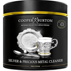 Silver Jewellery Cleaner, Silver Cleaner for Silver Cleaning & Silver Plated, Gold Stainless Steel Copper & Brass | Cleaner for Jewellery Chains Silver Cutlery | COOPER & BURTON 500 g