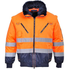 Portwest Hi-Vis Hi-Vis 3-in-1 Pilot Jacket - Orange/Navy - Size XXL - PJ50ONRXXL