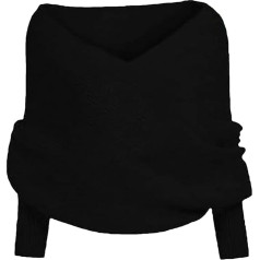 Scarf with Sleeves, Multifunctional Scarf with Sleeves, Pullover Scarf with V-Neck and Sleeves, Comfortable Warm Soft Scarf with Sleeves, Knitted Wrap Scarf, Cape for Friends, Family