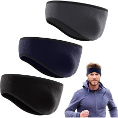 Pack of 3 Men's Headbands, Ear Warmers, Headbands, Ear Muffs, Headband, Sports Headband, Warm Hair Band, Headbands, Windstopper, for Jogging, Running, Hiking, Cycling