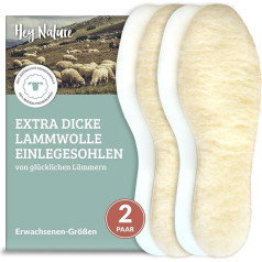 Hey Nature 2 Pairs of Lambswool Insoles Warm Natural Heat Insoles Outstanding Winter Warm Shoe Insoles Better Than Heated Insoles Wool Not Lambskin Soles