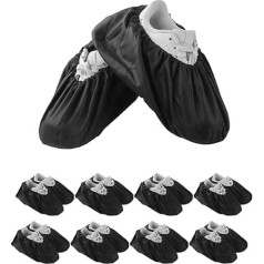 Voarge 8 Pairs Non-Slip Shoe Covers, Overshoes, Covers, Shoe Covers, Waterproof Boot Covers for Household, Carpet, Floor Protection, Machines, Washable (Black)
