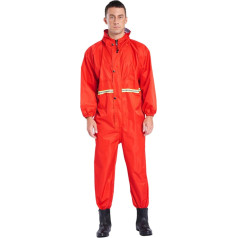 ranrann Rain Overalls Men's Waterproof Rain Suit One-Piece Overall Work Suit with Hood Adult Rain Cover Work Wear