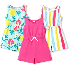 PATPAT Jumpsuit Girls Jumpsuit 3 Piece Clothing Sets Summer Shorts Shorts Dungarees Teen Girls Kids Tops T-Shirt for Girls Party Birthday Gift Outdoor 4-12 Years