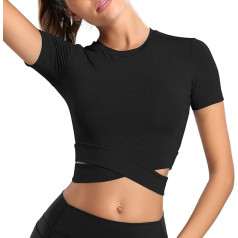 MUYOGRT T-Shirt, Women's Sports Shirt, Long-Sleeve Crop Top, Sexy Sports Top, Crop Summer Running Shirt, Breathable Sports Top, Lightweight Yoga Fitness Shirts, Quick-Drying Functional Shirt