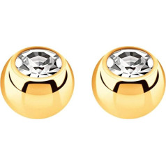 2x Piercing Jewellery Clasp Ball Gold with Set Zirconia