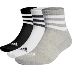 adidas Unisex 3-Stripes Cushioned Sportswear Mid-Cut Socks, 3 Pairs of Ankle Socks (Pack of 3)