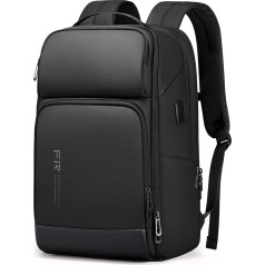 FENRUIEN Expandable Laptop Backpack Business Backpack Men's Laptop Bag 17 Inch for Men and Women Girls Teenagers with Laptop Compartment USB Charging Port Backpack, Black (black-1), Business